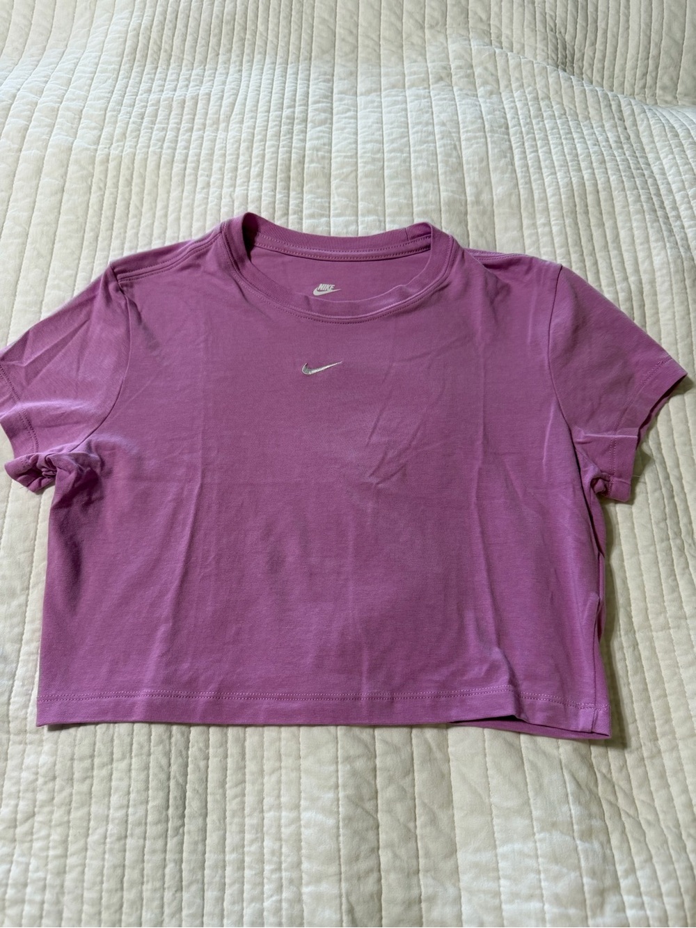 Nike Crop Tee Purple Slim Fit Swoosh Logo Cotton T-Shirt Women’s M